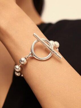 UNO de 50 ON/OFF Bracelet Silver Beaded Toggle Spain Authentic